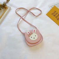 Girl's Small Pu Leather Rabbit Cute Square Magnetic Buckle Crossbody Bag sku image 4