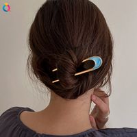 Simple Style U Shape Alloy Enamel Hairpin 1 Piece main image 3