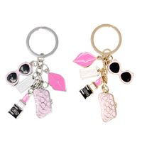 1 Piece Fashion Lipstick Glasses Alloy Plating Bag Pendant Keychain main image 2