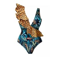 Women's Fashion Leopard Polyester One Pieces main image 6