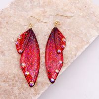 1 Pair Simple Style Wings Copper Epoxy Women's Drop Earrings sku image 33