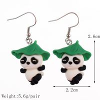 1 Pair Fashion Panda Plastic Resin Patchwork Women's Drop Earrings main image 2