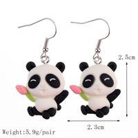 1 Pair Fashion Panda Plastic Resin Patchwork Women's Drop Earrings sku image 1