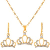 1 Set Fashion Crown Butterfly Notes Alloy Inlay Rhinestones Women's Jewelry Set sku image 8