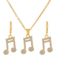 1 Set Fashion Crown Butterfly Notes Alloy Inlay Rhinestones Women's Jewelry Set sku image 13