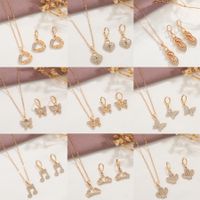 1 Set Fashion Crown Butterfly Notes Alloy Inlay Rhinestones Women's Jewelry Set main image 1