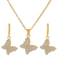 1 Set Fashion Crown Butterfly Notes Alloy Inlay Rhinestones Women's Jewelry Set sku image 12