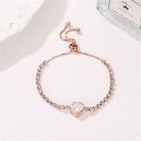 Glam Heart Shape Metal Plating Artificial Pearls Rhinestones Women's Bracelets sku image 9