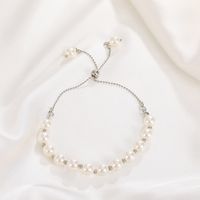 Glam Heart Shape Metal Plating Artificial Pearls Rhinestones Women's Bracelets sku image 10