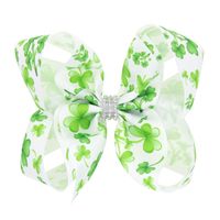 Fashion Four Leaf Clover Cloth Flowers Bowknot Hair Clip 1 Piece sku image 6