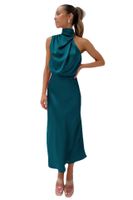 Women's Regular Dress Elegant Halter Neck Zipper Sleeveless Solid Color Midi Dress Banquet main image 3