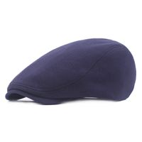 Men's Retro Solid Color Flat Eaves Beret Hat sku image 2