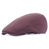 Men's Retro Solid Color Flat Eaves Beret Hat sku image 3