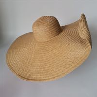 Women's Vacation Solid Color Big Eaves Straw Hat sku image 13
