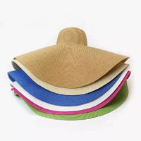 Women's Vacation Solid Color Big Eaves Straw Hat main image 4