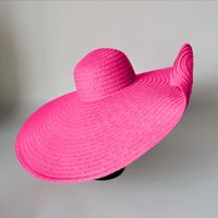 Women's Vacation Solid Color Big Eaves Straw Hat sku image 16
