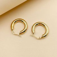 1 Paire Style Simple Cercle Acier Inoxydable Des Boucles D'oreilles main image 3