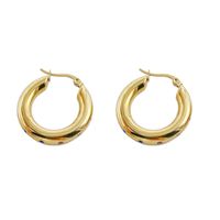 1 Pair Simple Style Circle Stainless Steel Earrings main image 2
