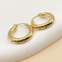 1 Pair Simple Style Circle Stainless Steel Earrings sku image 4