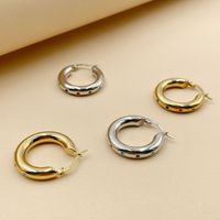 1 Pair Simple Style Circle Stainless Steel Earrings main image 1