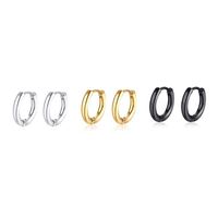1 Piece Simple Style Circle Stainless Steel Polishing Plating Earrings main image 1