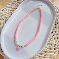 1 Piece Simple Style Heart Shape Soft Clay Knitting Women's Necklace main image 3