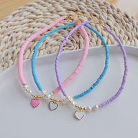 1 Piece Simple Style Heart Shape Soft Clay Knitting Women's Necklace main image 6