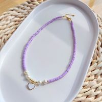 1 Piece Simple Style Heart Shape Soft Clay Knitting Women's Necklace sku image 2