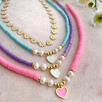 1 Piece Simple Style Heart Shape Soft Clay Knitting Women's Necklace main image 1