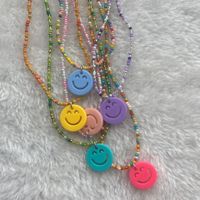 1 Piece Simple Style Smiley Face Resin Beaded Women's Pendant Necklace main image 5