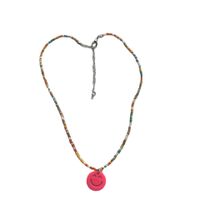 1 Piece Simple Style Smiley Face Resin Beaded Women's Pendant Necklace main image 2