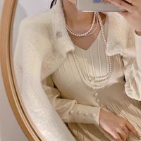 1 Piece Elegant Solid Color Artificial Crystal Artificial Pearl Beaded Women's Layered Necklaces main image 4