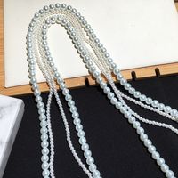 1 Piece Elegant Solid Color Artificial Crystal Artificial Pearl Beaded Women's Layered Necklaces main image 6