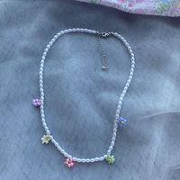 1 Stück Einfacher Stil Blume Perle Perlen Frau Halskette main image 4