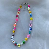 1 Piece Simple Style Smiley Face Pearl Soft Clay Beaded Women's Necklace main image 5