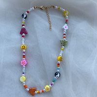 1 Piece Simple Style Smiley Face Pearl Soft Clay Beaded Women's Necklace sku image 2