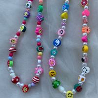 1 Piece Simple Style Smiley Face Pearl Soft Clay Beaded Women's Necklace main image 3