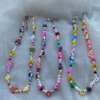 1 Piece Simple Style Smiley Face Pearl Soft Clay Beaded Women's Necklace main image 6