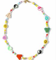 1 Piece Simple Style Smiley Face Pearl Soft Clay Beaded Women's Necklace main image 2