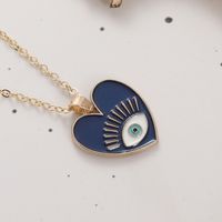 1 Piece Fashion Devil's Eye Heart Shape Alloy Enamel Plating Women's Pendant Necklace sku image 6