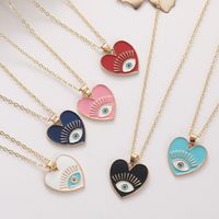 1 Piece Fashion Devil's Eye Heart Shape Alloy Enamel Plating Women's Pendant Necklace main image 1