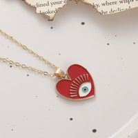 1 Piece Fashion Devil's Eye Heart Shape Alloy Enamel Plating Women's Pendant Necklace sku image 1