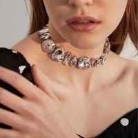 1 Piece Luxurious Solid Color Rhinestone Women's Choker main image 3