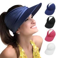 Femmes Mode Couleur Unie Fait Main Avant-toit Incurvé Chapeau De Soleil main image 6