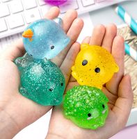 Cross-border Hot Selling Creative Transparent Gold Powder Marine Insect Animal Squeezing Toy Super Cute Decompression Big Ball Decompression Artifact main image 1