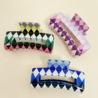 Sweet Rhombus Arylic Handmade Hollow Out Hair Claws 1 Piece main image 4