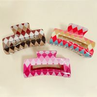 Sweet Rhombus Arylic Handmade Hollow Out Hair Claws 1 Piece main image 3