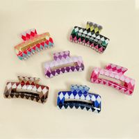 Sweet Rhombus Arylic Handmade Hollow Out Hair Claws 1 Piece main image 1
