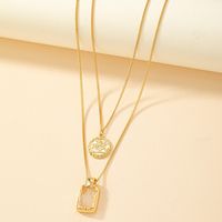 Hip-hop Geometric Alloy Plating Resin Gold Plated Women's Layered Necklaces main image 3