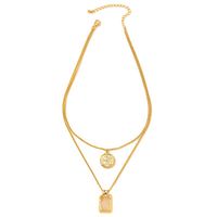 Hip-hop Geometric Alloy Plating Resin Gold Plated Women's Layered Necklaces main image 5